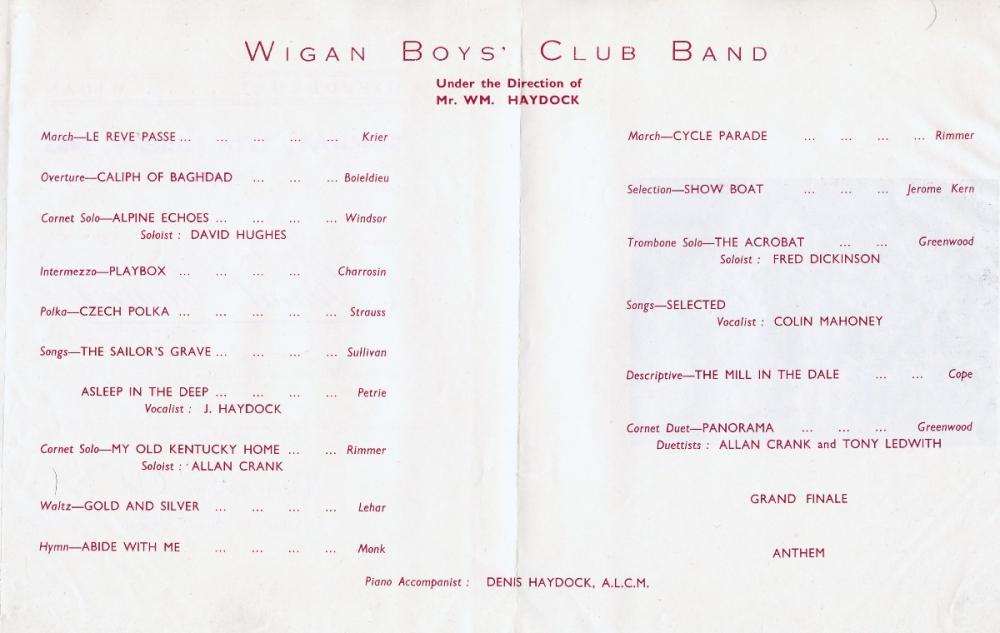 Wigan Boys Club Band 1952 No3