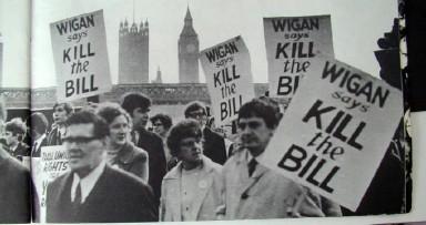 Wigan Trade Unionists in London, 1971.