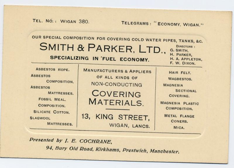 Trade Card SMITH & PARKER Ltd.