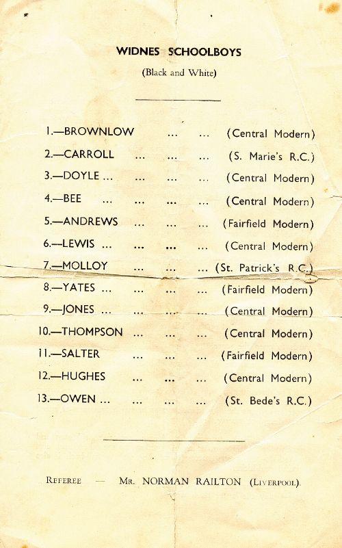 Wigan v Widnes Schoolboys Programme, 1949. (3 of 4)