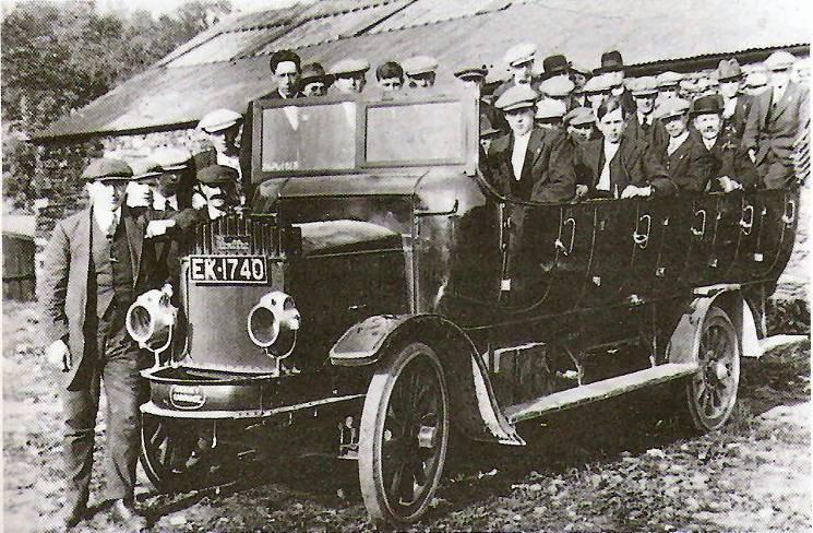 Joe Moore's party from the Aspull Pits, in charabanc 