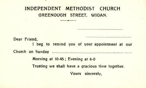 Independent Methodist Church, Greenough Street.