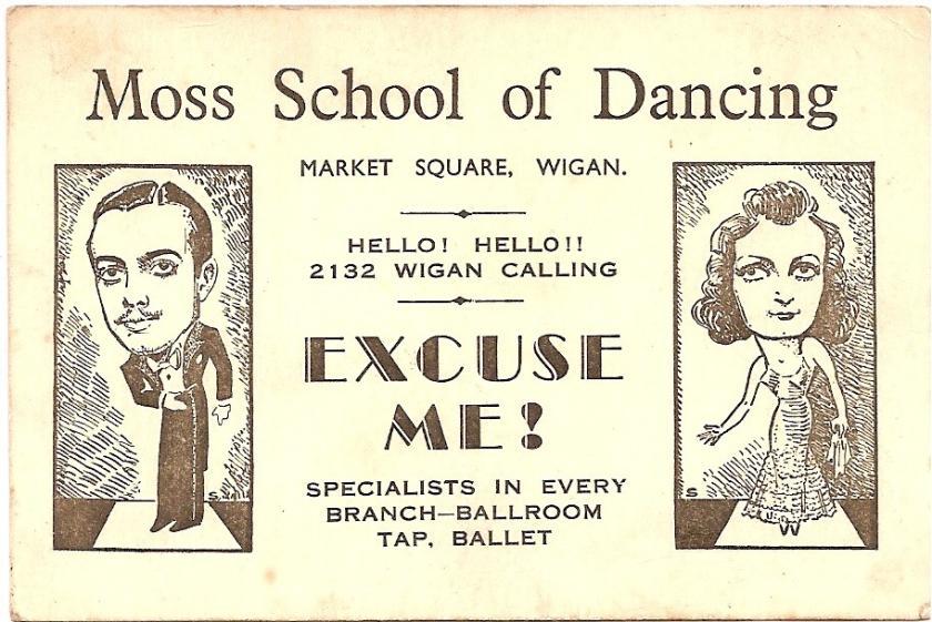 Cartoon advert for Moss School of Dancing.