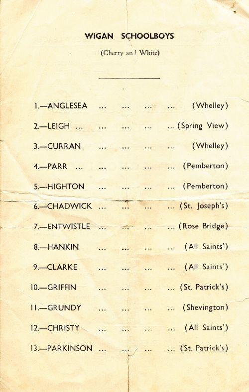 Wigan v Widnes Schoolboys Programme, 1949. (2 of 4)