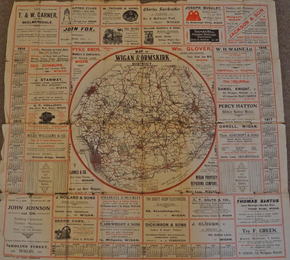 1914 Wigan & Ormskirk Map