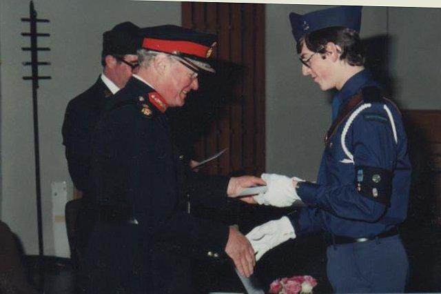 Alan Hickson being presented with Queens Badge by Lord Lieutenant of Lancashire.