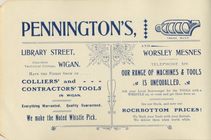 Pennington's, Colliers' and Contractors Tools, Wigan