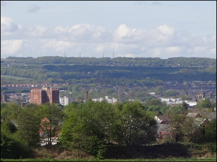 View across Wigan from near the Wutchie