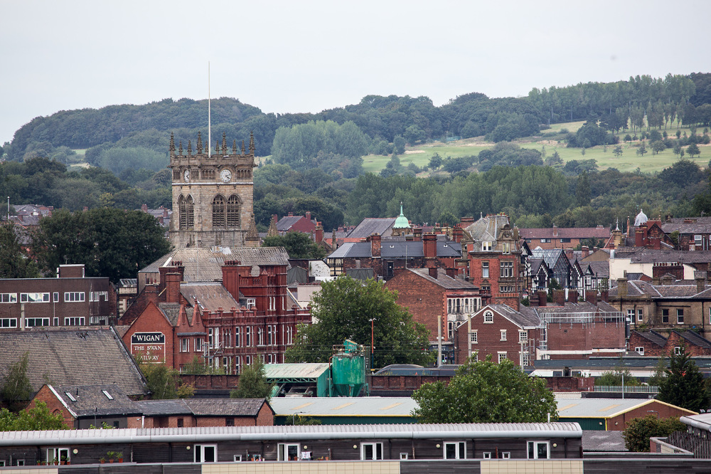 View towards Wigan Town Centre