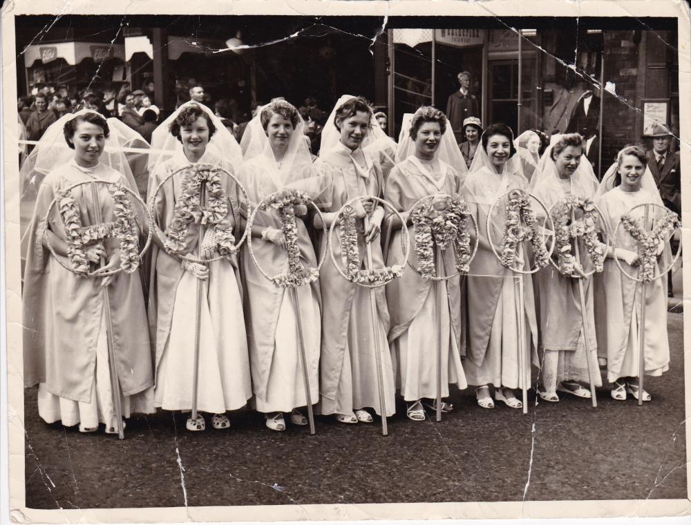 Whit. Monday Walking Day, 1957. St John's R.C. Church.