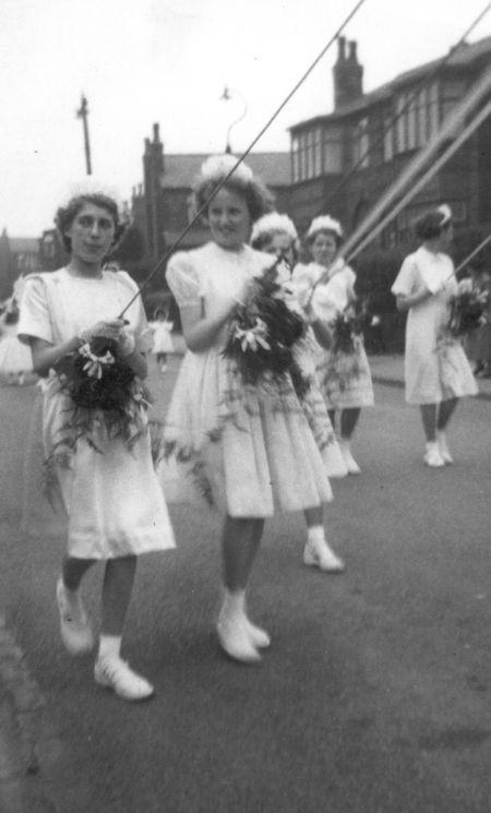 Holding Confirmation banner, c1952. Holding Confirmation banner, c1952.