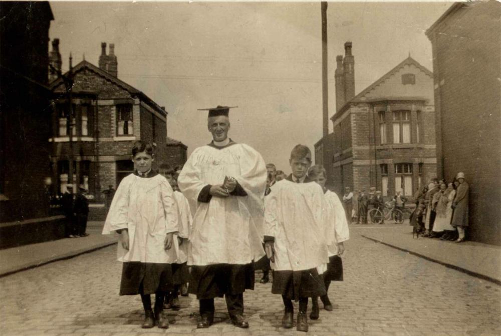 The Goulden boys, and the Revd. Bryson