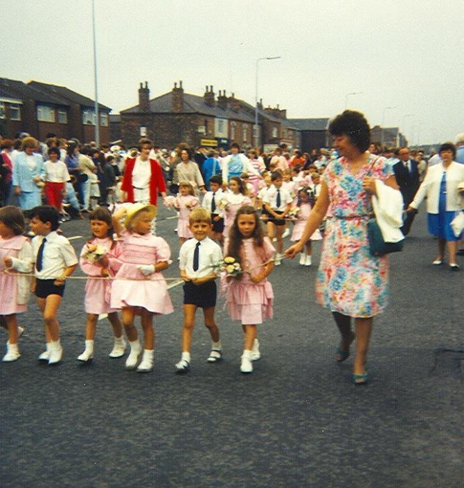 St Pauls Goose Green walking day c1985. St Pauls Goose Green walking day c1985.