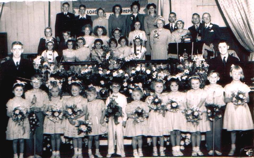 Abram Walking Day, 1950. Photo taken at church after walking. Abram Walking Day, 1950. Photo taken at church after walking.