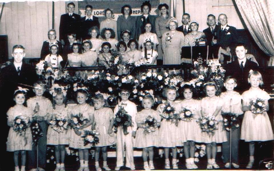 Abram Walking Day, 1950. Photo taken at church after walking.