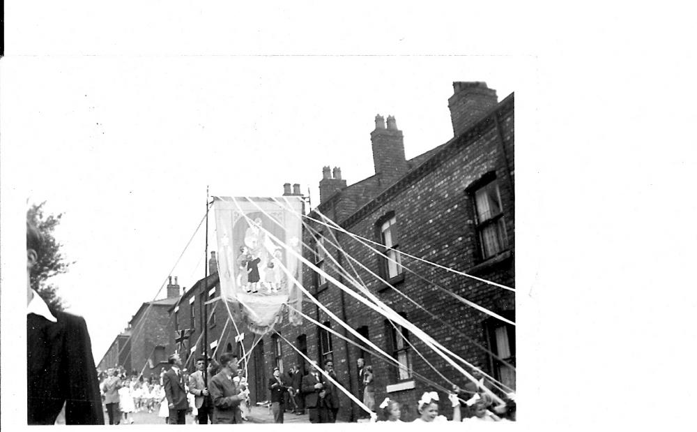 St Catharine's Walking Day Leader Street Scholes circa 1952