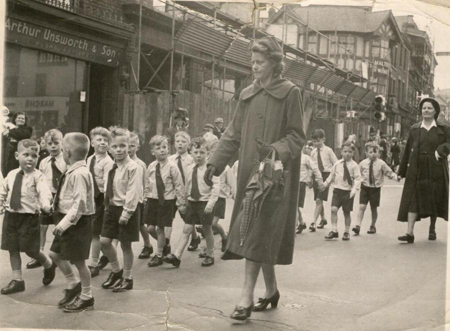 St Mary's walking day, Standishgate, late 1950s. St Mary's walking day, Standishgate, late 1950s.