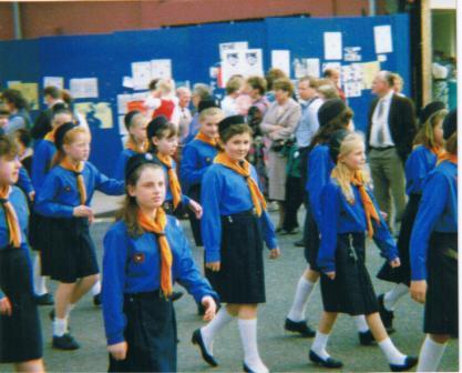 St Georges Day Parade. Wigan town centre circa 1991