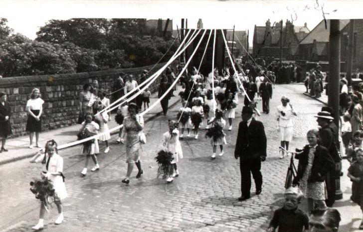 Walking Day, St. Mary's Church in Lower Ince, 1950. Walking Day, St. Mary's Church in Lower Ince, 1950.