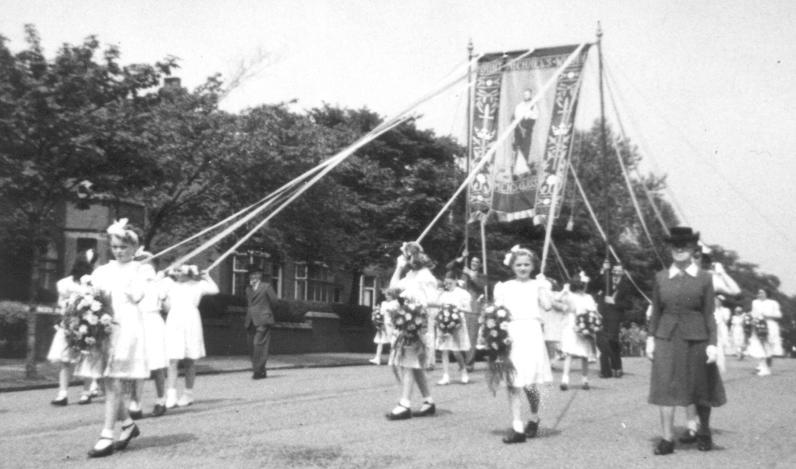 Walking day, c1948. Walking day, c1948.