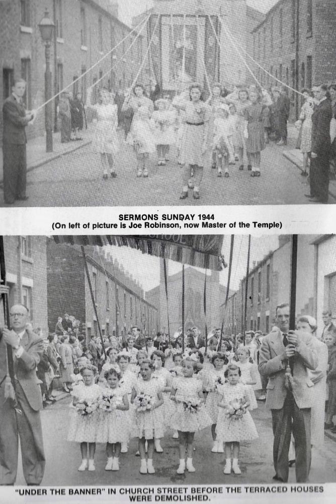 “Under the banner” in front of St. John’s Church, Church Street, Pemberton 