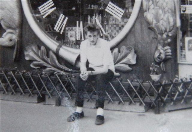 Roy Pitcher and  clock - Germany 1960 (School Trip)