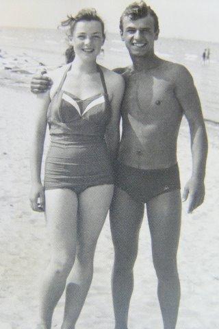 On the beach in Rimini, July 1959