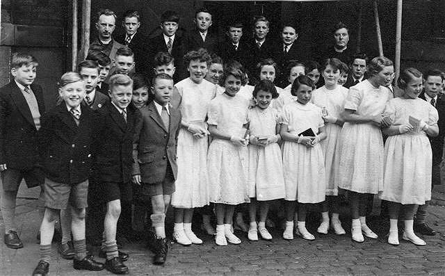 St. Georges class of 1957 going to Liverpool Cathedral to be confirmed.