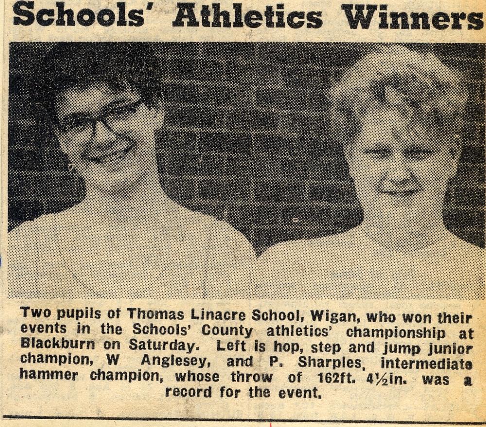 Thomas Linacre pupils in Lancashire Sports May 1961