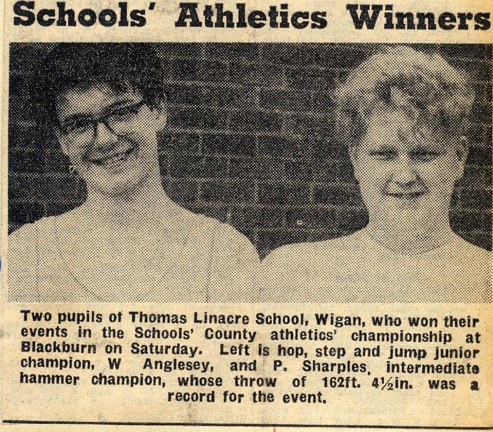 Thomas Linacre pupils in Lancashire Sports May 1961 Thomas Linacre pupils in Lancashire Sports May 1961