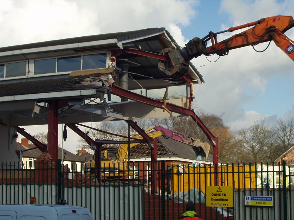 Demolition of Beech Hill school, January/February 2010