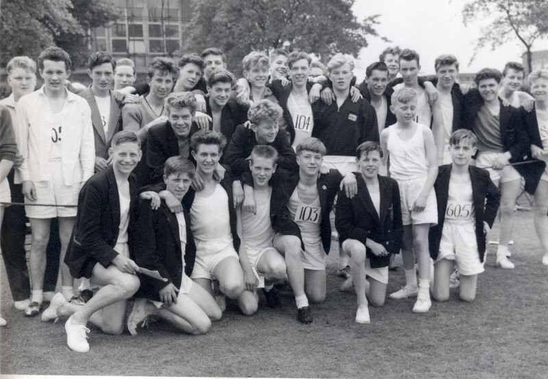 Some competitors at Thomas Linacre School Sports day, c1962.