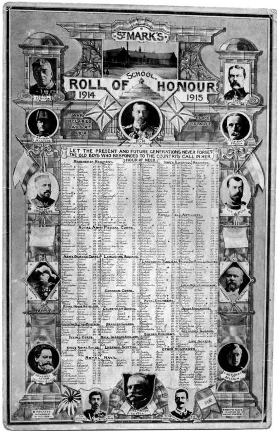 St Mark's School, Newtown - Roll of Honour 1914 - 1915. St Mark's School, Newtown - Roll of Honour 1914 - 1915.