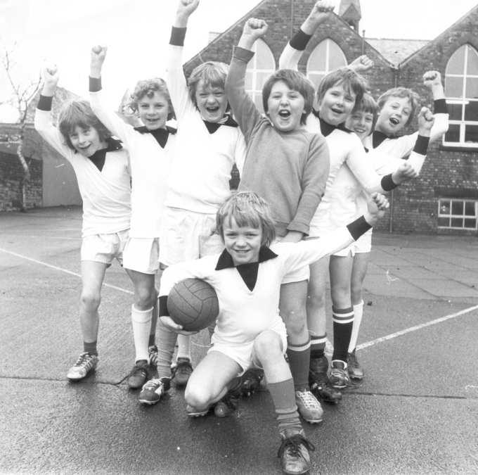 School football team, c1972. School football team, c1972.