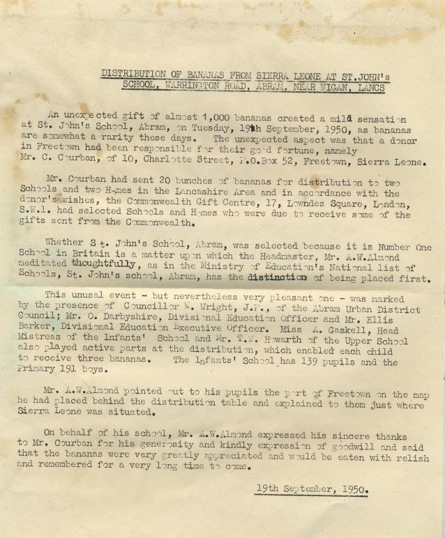 Letter giving information on the 4 photographs