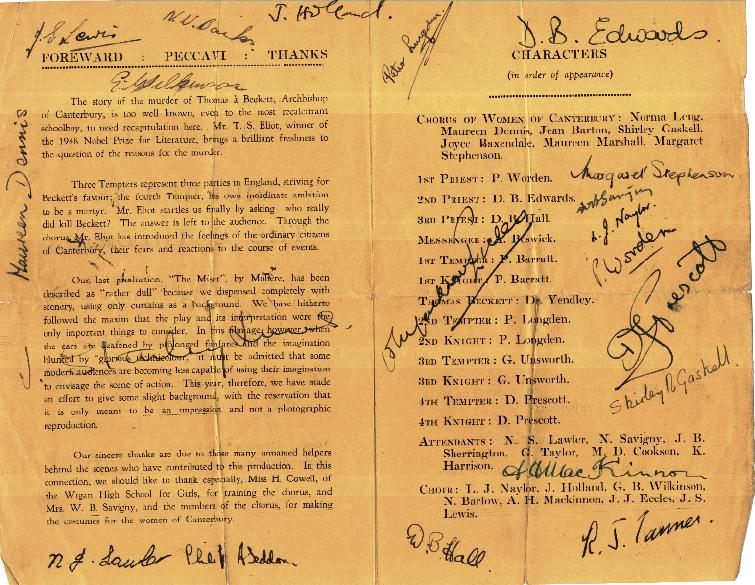 Wigan Grammar School December 1949 Wigan Grammar School December 1949