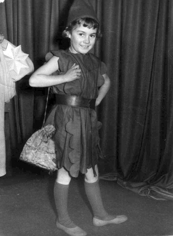 Panto - Maureen Johnson as a goblin, c1958.