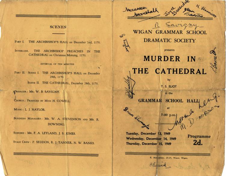 Wigan Granmmar School December 1949