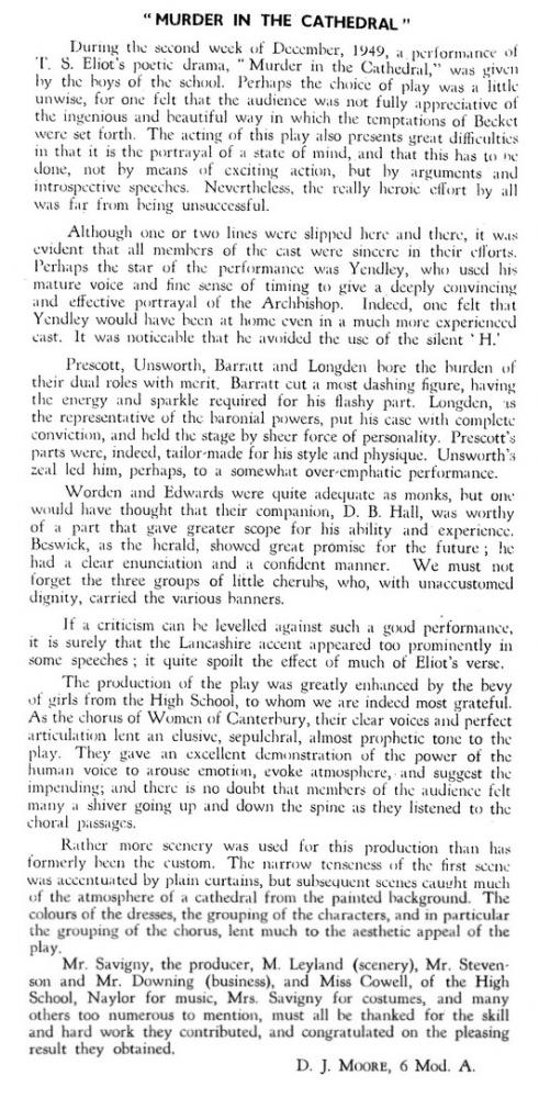 Wigan Grammar School December 1949 Wigan Grammar School December 1949