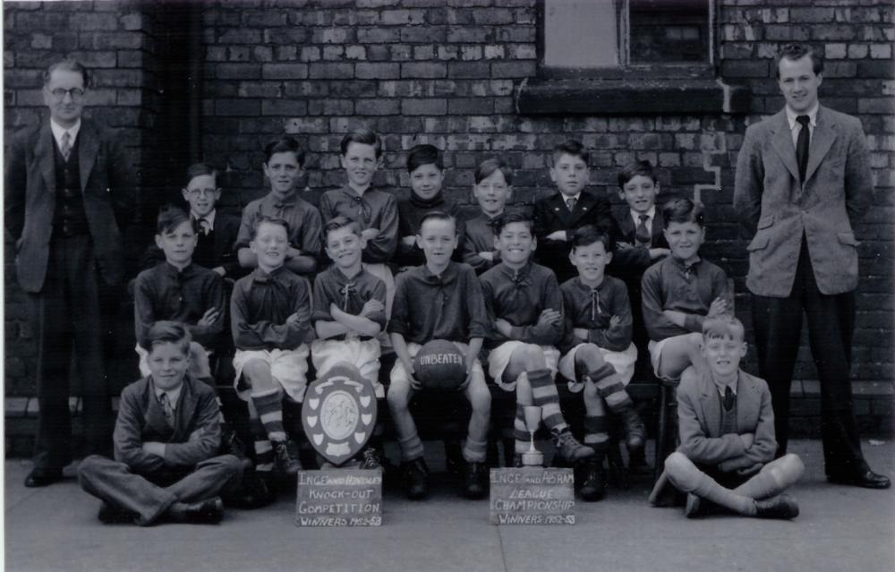 :St Johns C of E School, Abram - Football Team. Season 1952-53 :St Johns C of E School, Abram - Football Team. Season 1952-53