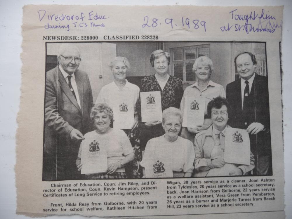 Director of Education 1989 was St Thomas' boy Director of Education 1989 was St Thomas' boy