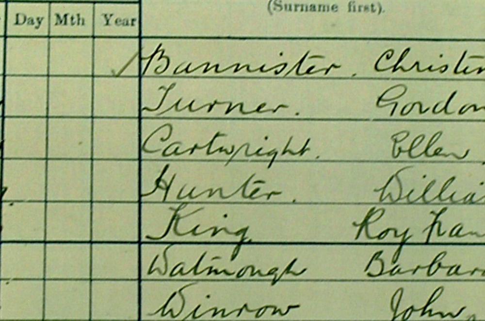 part of school register part of school register