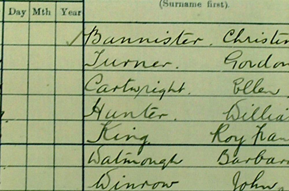 part of school register