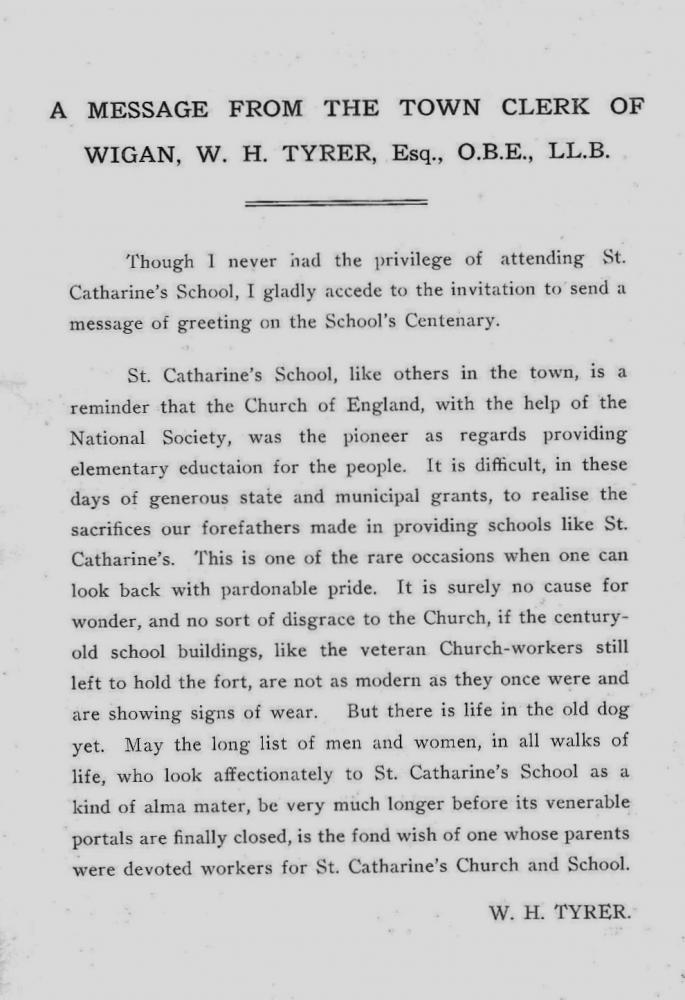 St Catharine's Junior and Infants School Centenary Handbook 1834-1934