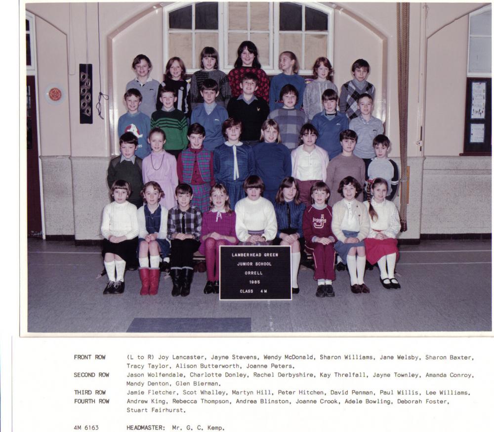 JNR 4 1985 CLASS PHOTO LAMBERHEAD JNR 4 1985 CLASS PHOTO LAMBERHEAD