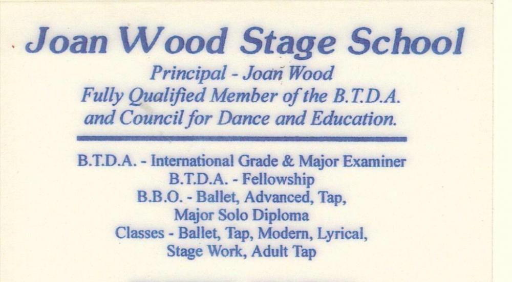 JOAN  WOOD  STAGE  SCHOOL  (BRYN) EST 1966