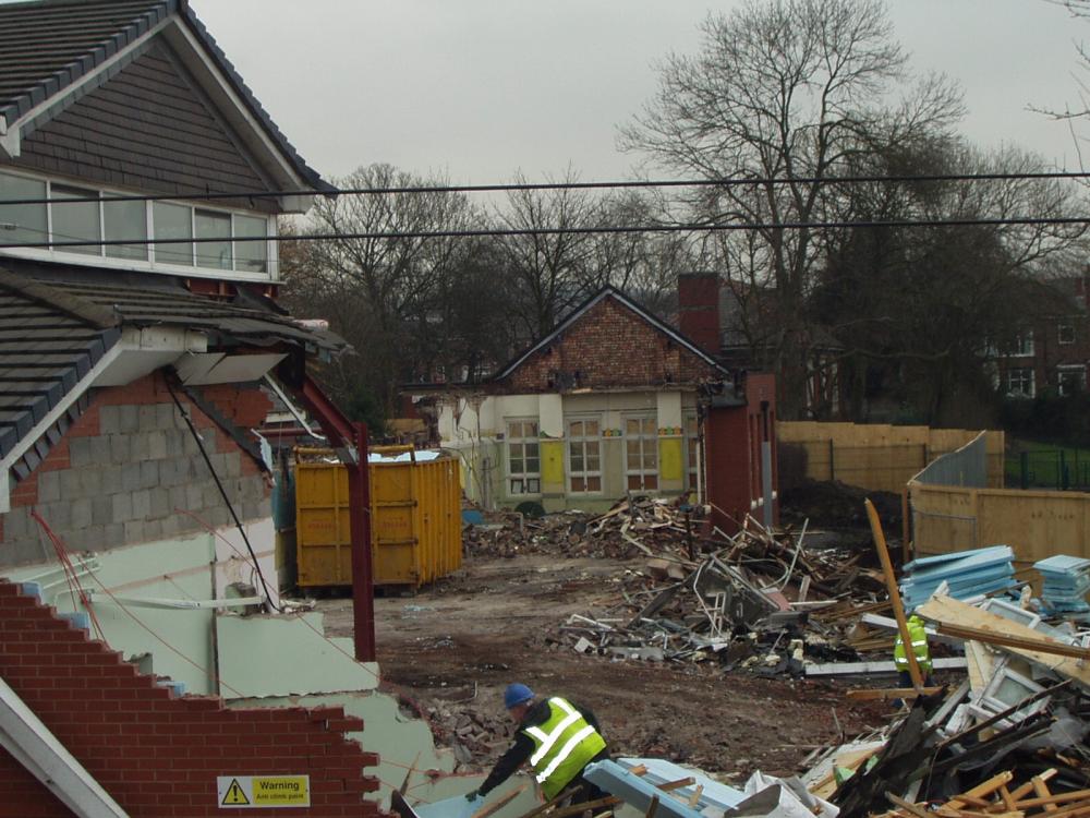 Demolition of Beech Hill school, January/February 2010