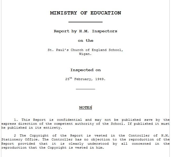 School report 1949 page 1