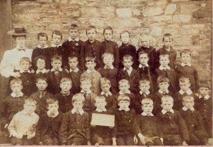 Children at Hall of Ince Schools, c1900.