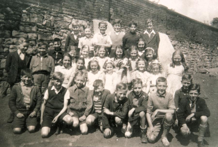 Ince St. Mary's school yard, Wigan in 1949-50.